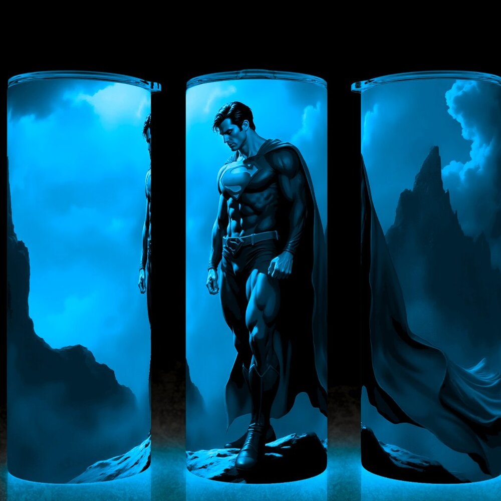 Glow in the Dark Superman Man of Steel Superhero Cup Mug Tumbler
